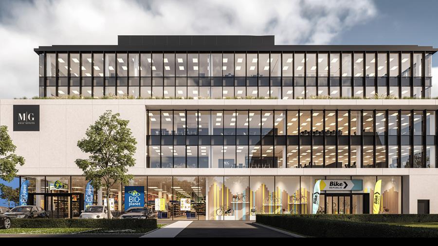 Un parking fait place à un immeuble durable de bureaux et de commerces MG Square