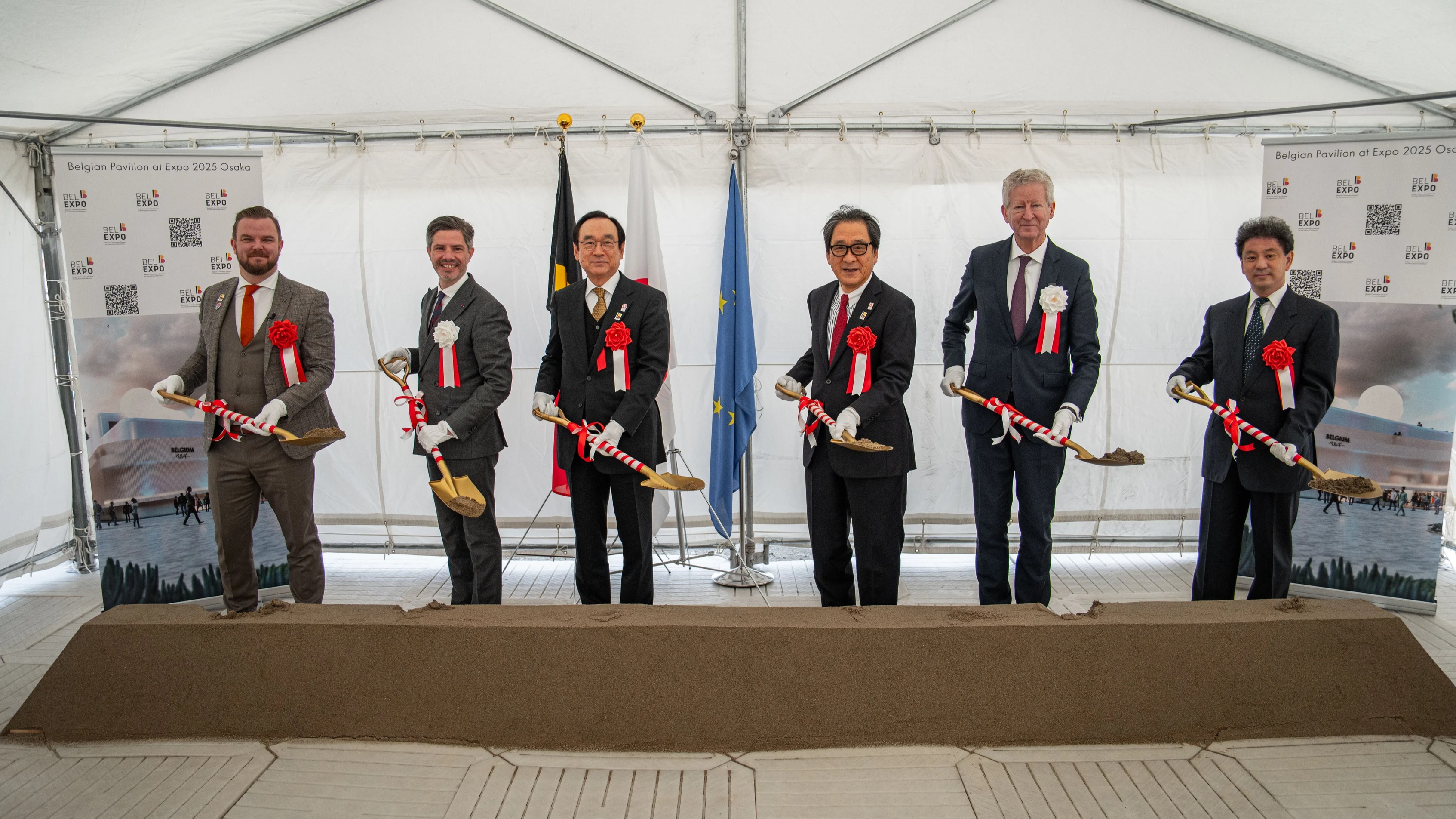 Eerste steenlegging van Belgische paviljoen op Expo 2025 Osaka