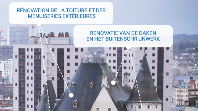 Regie der Gebouwen renoveert dak en buitenschrijnwerk Hallepoort